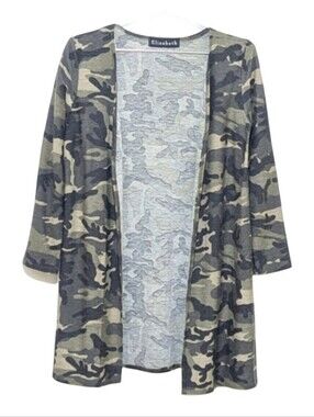Elizabeth | Camo Cardigan | Long | Duster | Casual | Streetwear | Edgy | Y2K